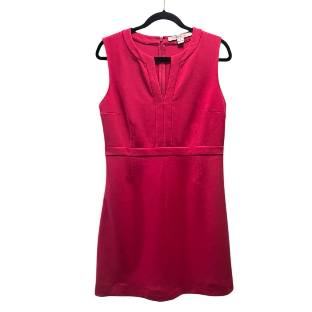 Diane von Furstenberg Sleeveless V-Neck Fuchsia A-Line Dress- Size 8 - Picture 2 of 9